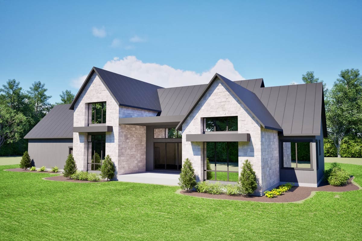 Plan 493030GNT: 4-Bedroom Transitional House Plan with Bonus Room Above Garage - 3632 Sq Ft - Image #5 - European, Transitional