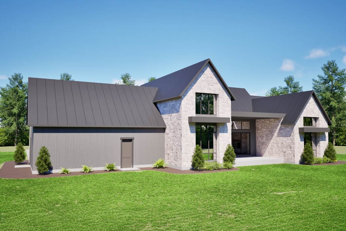 Plan 493030GNT: 4-Bedroom Transitional House Plan with Bonus Room Above Garage - 3632 Sq Ft - Image #6 - European, Transitional