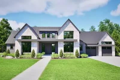 4-Bedroom Transitional House Plan with Bonus Room Above Garage - 3632 Sq Ft