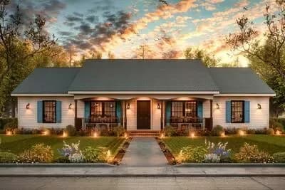 Single-Story Farmhouse Plan with Split-Bedroom Layout - 1680 Sq Ft