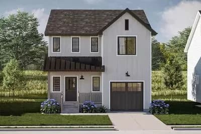 Two-Story New American House Plan with Second Level Master Suite - 1730 Sq Ft