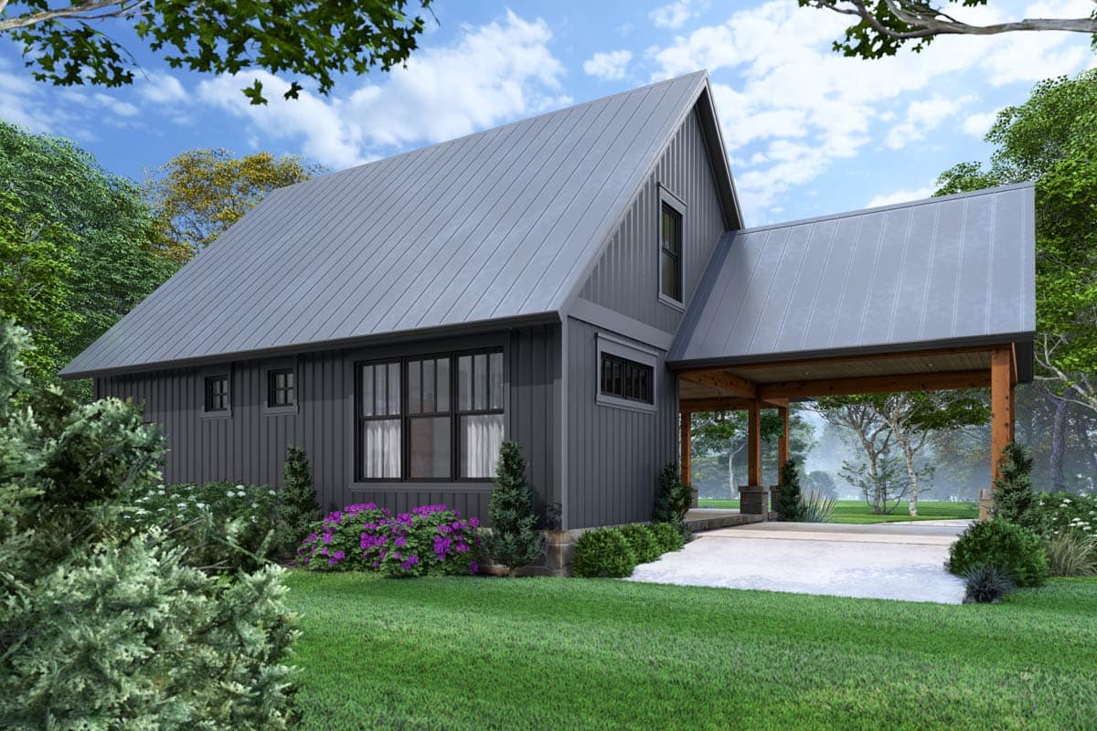 Plan 16939WG: 4-Bed Modern Farmhouse Cottage Plan with Veranda and Carport - 1428 Sq Ft - Image #6 - Cottage, Country, Modern Farmhouse