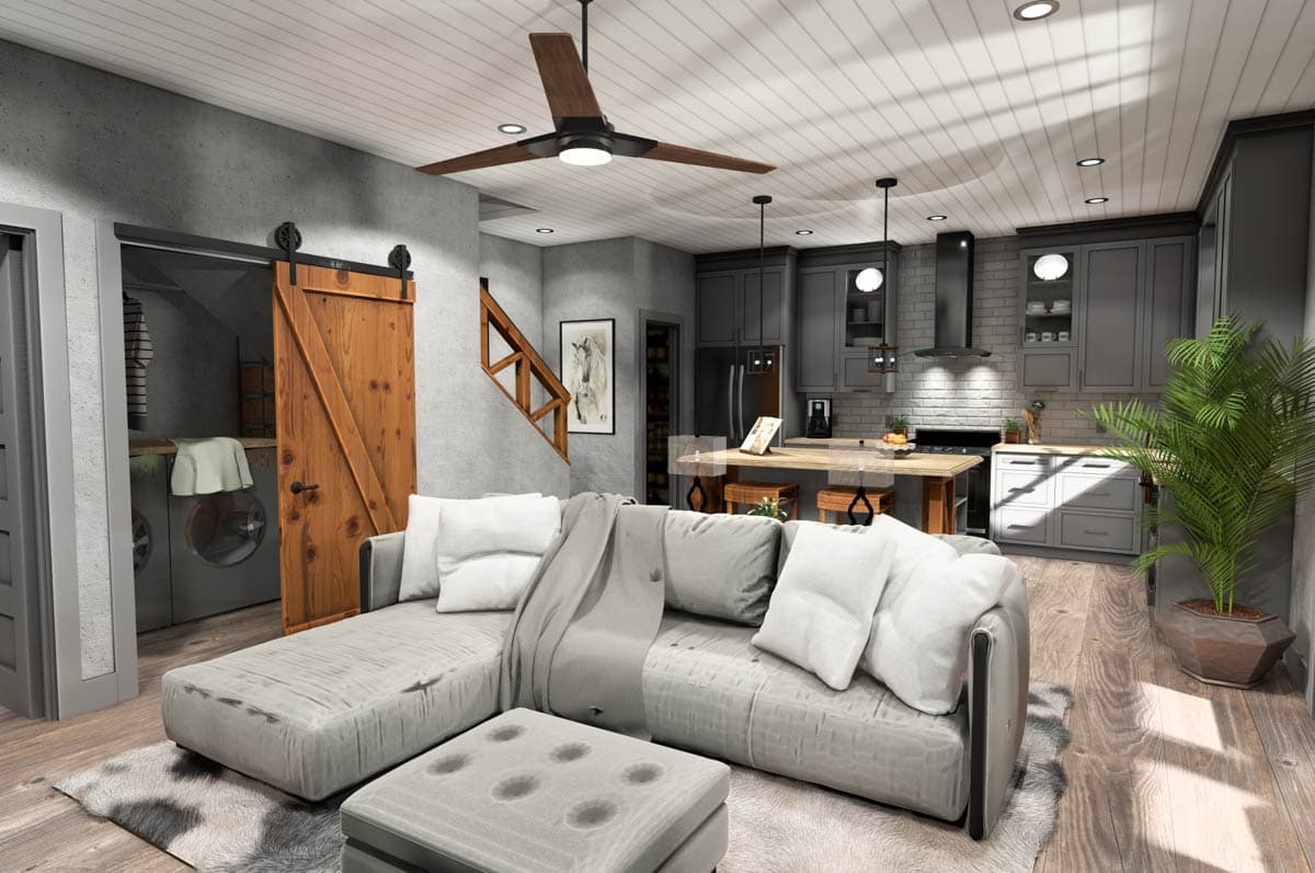 Plan 16939WG: 4-Bed Modern Farmhouse Cottage Plan with Veranda and Carport - 1428 Sq Ft - Image #8 - Cottage, Country, Modern Farmhouse