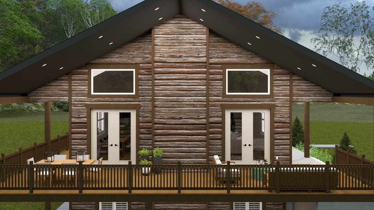 Plan 61617UT: 2-Bed Rustic Mountain Cabin House Plan with Wrap-Around Porch - 2518 Sq Ft - Image #8 - Mountain, Ranch, Rustic