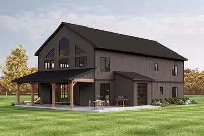 6-Bedroom Barndominium House Plan with Two-Master Suites - 2545 Sq Ft