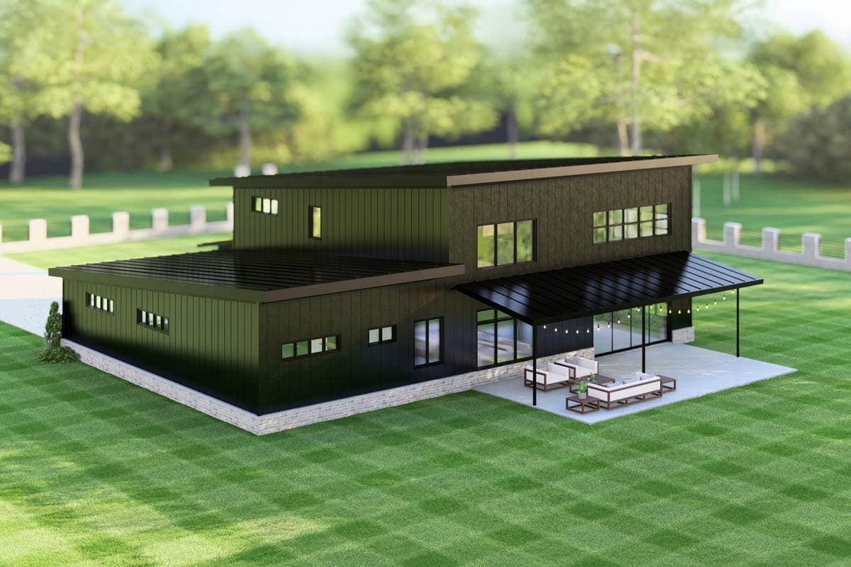 Plan 135344GRA: 3-Bed Modern Mountain House Plan with 2-Story Great Room - 3147 Sq Ft - Image #7 - Contemporary, Modern