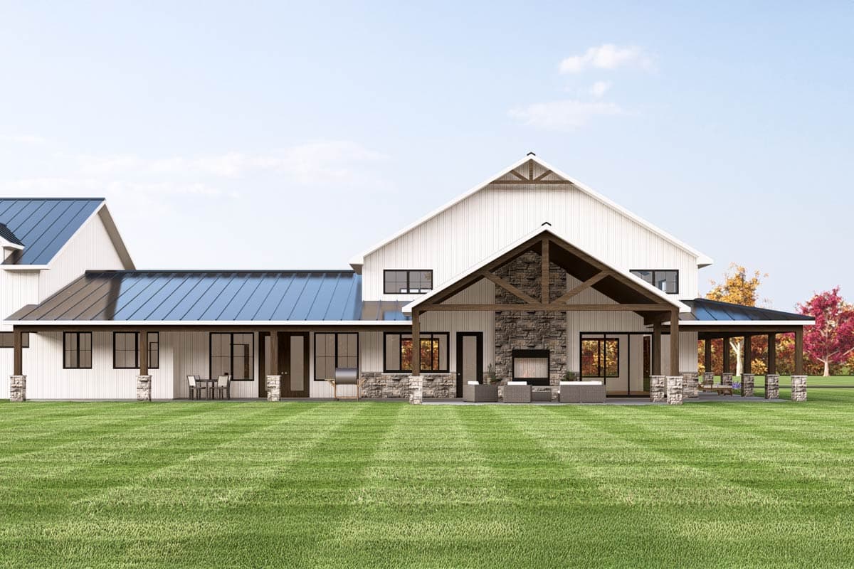 Plan 135347GRA: 3-Bedroom Transitional Barndominium-Style House Plan with Oversized Garage and Workshop - 3226 Sq Ft - Image #6 - Barndominium, Transitional