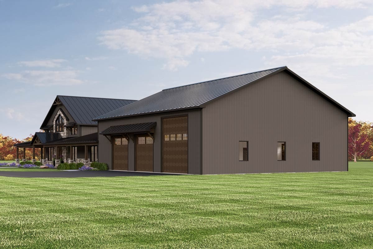 Plan 135347GRA: 3-Bedroom Transitional Barndominium-Style House Plan with Oversized Garage and Workshop - 3226 Sq Ft - Image #8 - Barndominium, Transitional