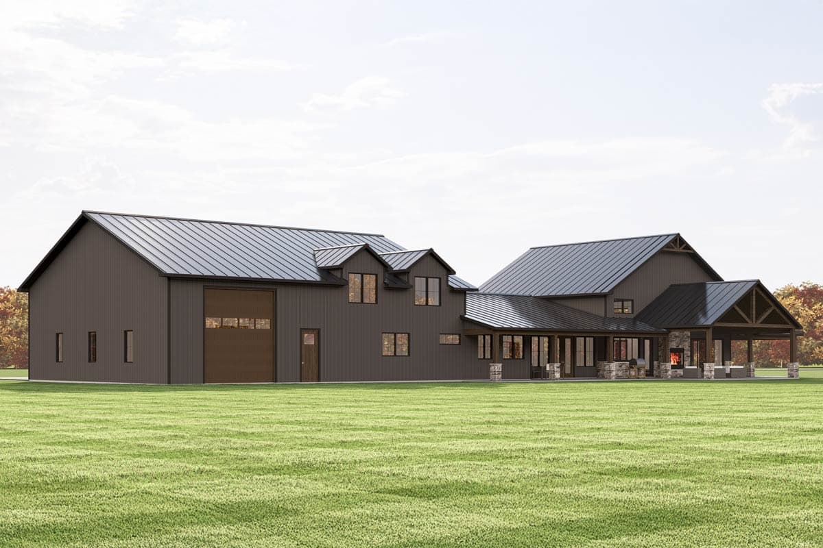 Plan 135347GRA: 3-Bedroom Transitional Barndominium-Style House Plan with Oversized Garage and Workshop - 3226 Sq Ft - Image #9 - Barndominium, Transitional