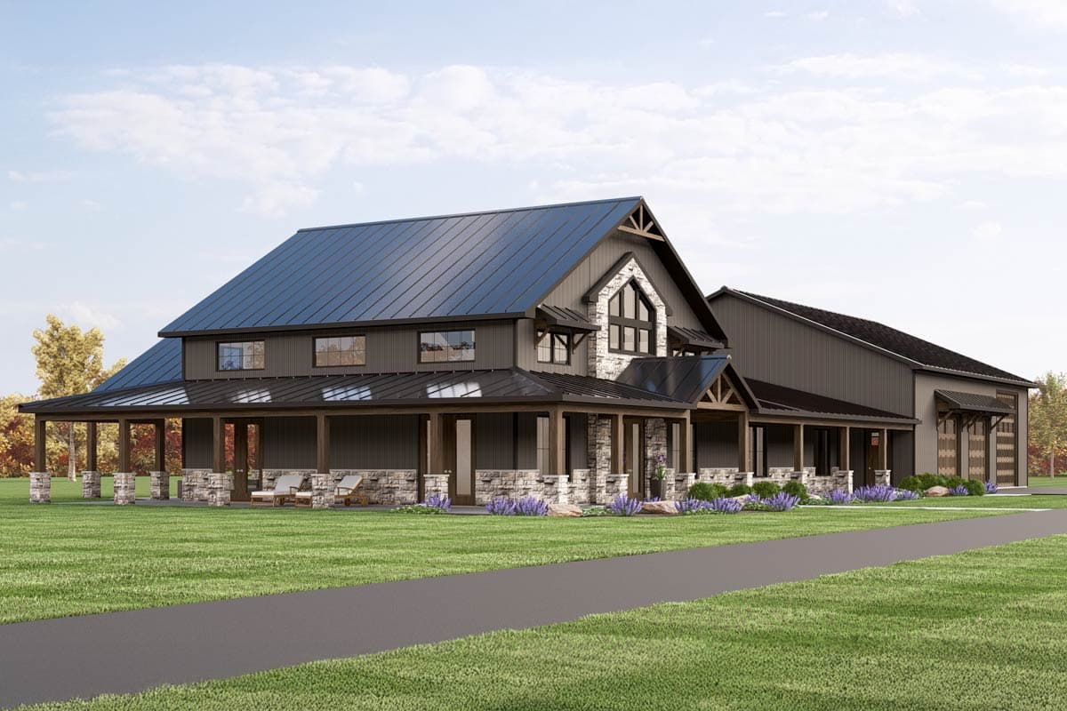 Plan 135347GRA: 3-Bedroom Transitional Barndominium-Style House Plan with Oversized Garage and Workshop - 3226 Sq Ft - Image #10 - Barndominium, Transitional