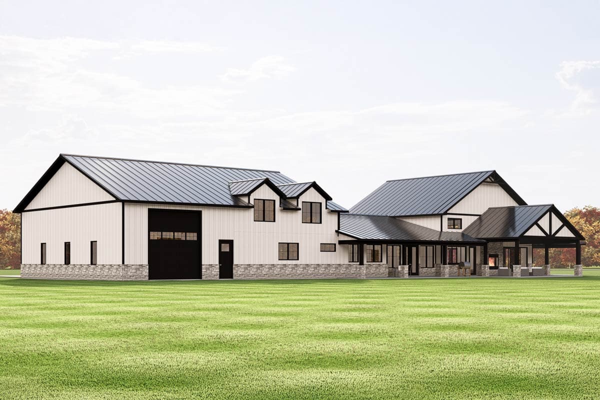 Plan 135347GRA: 3-Bedroom Transitional Barndominium-Style House Plan with Oversized Garage and Workshop - 3226 Sq Ft - Image #15 - Barndominium, Transitional