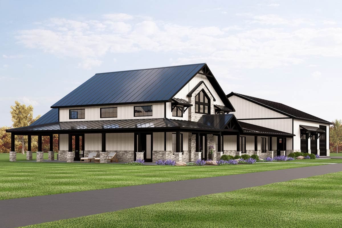 Plan 135347GRA: 3-Bedroom Transitional Barndominium-Style House Plan with Oversized Garage and Workshop - 3226 Sq Ft - Image #17 - Barndominium, Transitional