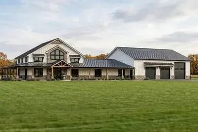 3-Bedroom Transitional Barndominium-Style House Plan with Oversized Garage and Workshop - 3226 Sq Ft