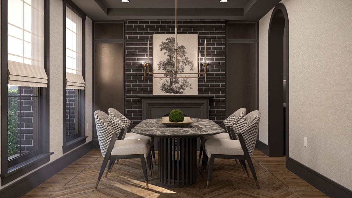 Plan 623504DJ: Two-Story European House Plan with Upstairs Family Room and Library  - 5041 Sq Ft - Image #9 - Colonial, European