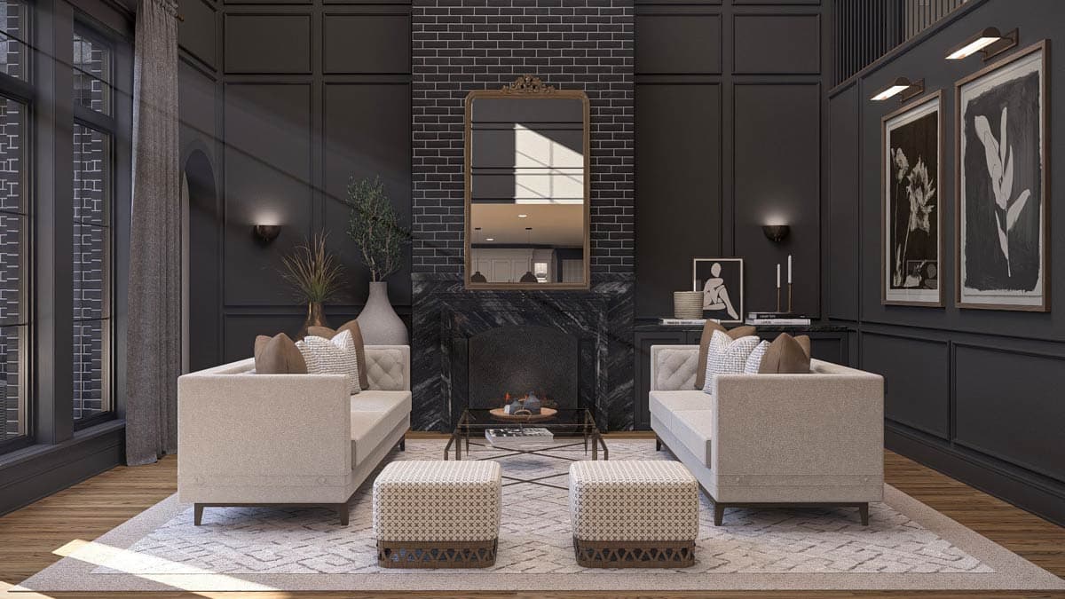 Plan 623504DJ: Two-Story European House Plan with Upstairs Family Room and Library  - 5041 Sq Ft - Image #11 - Colonial, European