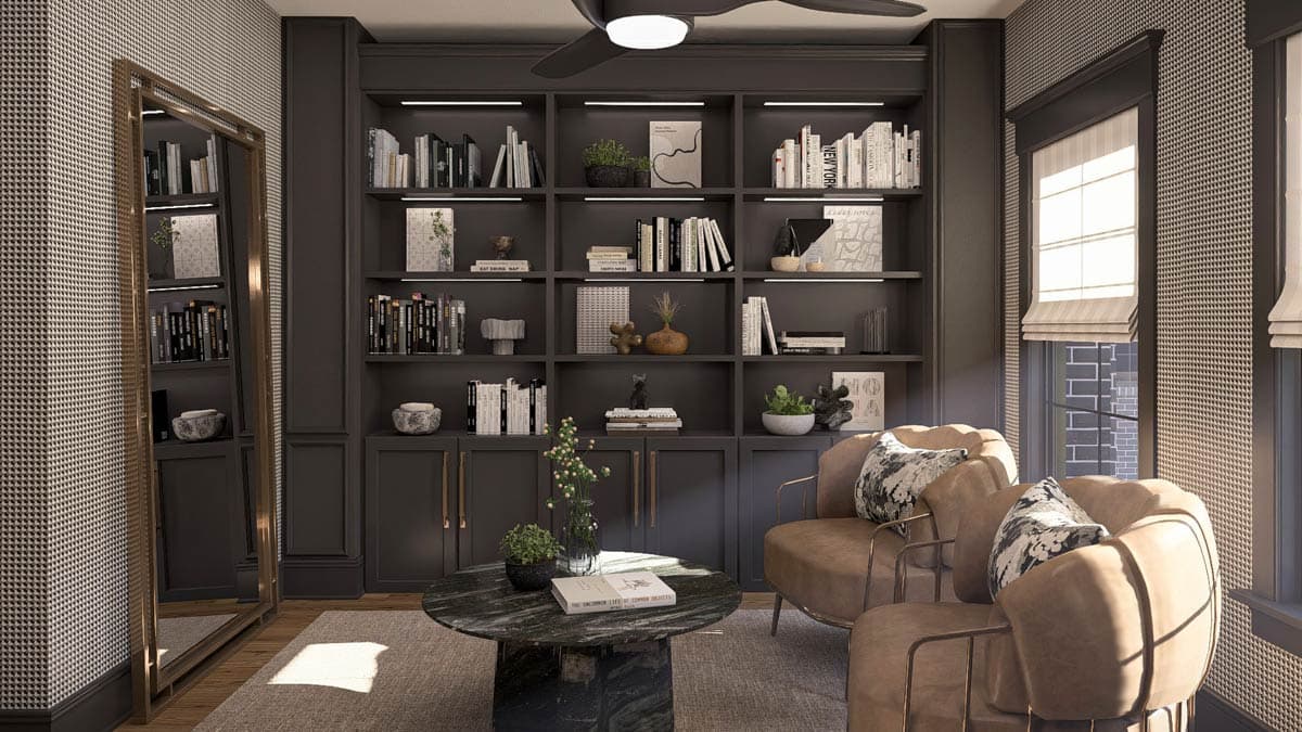 Plan 623504DJ: Two-Story European House Plan with Upstairs Family Room and Library  - 5041 Sq Ft - Image #17 - Colonial, European