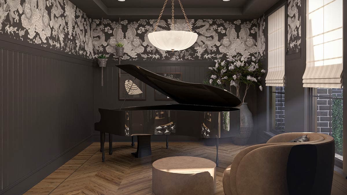 Plan 623504DJ: Two-Story European House Plan with Upstairs Family Room and Library  - 5041 Sq Ft - Image #18 - Colonial, European