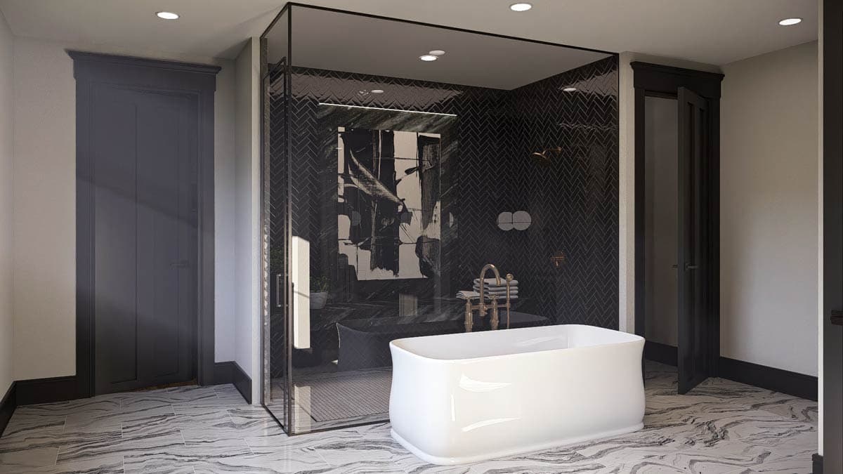 Plan 623504DJ: Two-Story European House Plan with Upstairs Family Room and Library  - 5041 Sq Ft - Image #22 - Colonial, European