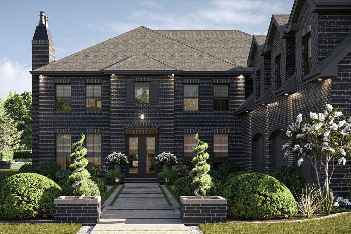 Plan 623504DJ: Two-Story European House Plan with Upstairs Family Room and Library  - 5041 Sq Ft - Image #29 - Colonial, European