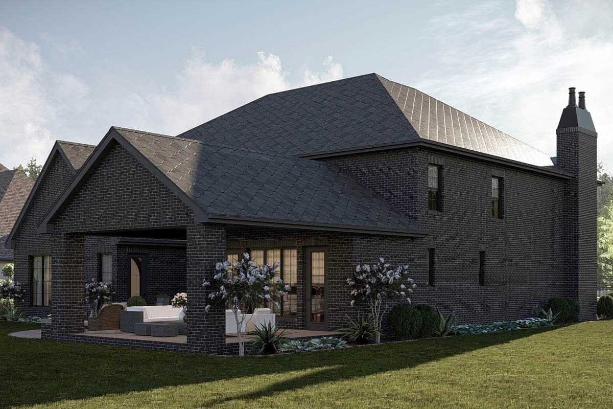 Plan 623504DJ: Two-Story European House Plan with Upstairs Family Room and Library  - 5041 Sq Ft - Image #30 - Colonial, European