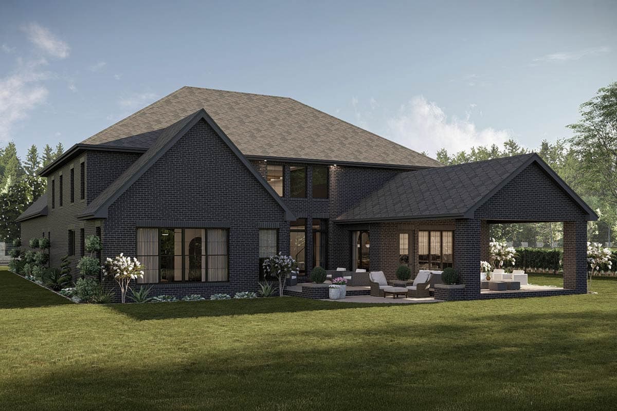 Plan 623504DJ: Two-Story European House Plan with Upstairs Family Room and Library  - 5041 Sq Ft - Image #32 - Colonial, European