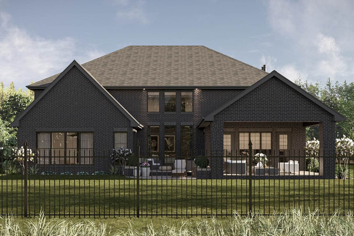 Plan 623504DJ: Two-Story European House Plan with Upstairs Family Room and Library  - 5041 Sq Ft - Image #33 - Colonial, European