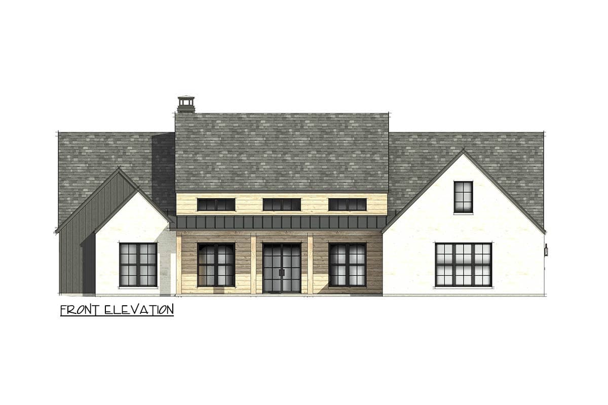 Plan 818162JSS: 4-Bed Contemporary Scandinavian House Plan with Unfinished Bonus Room - 3122 Sq Ft - Image #8 - Contemporary, Hill Country, Modern Farmhouse, Scandinavian, Transitional