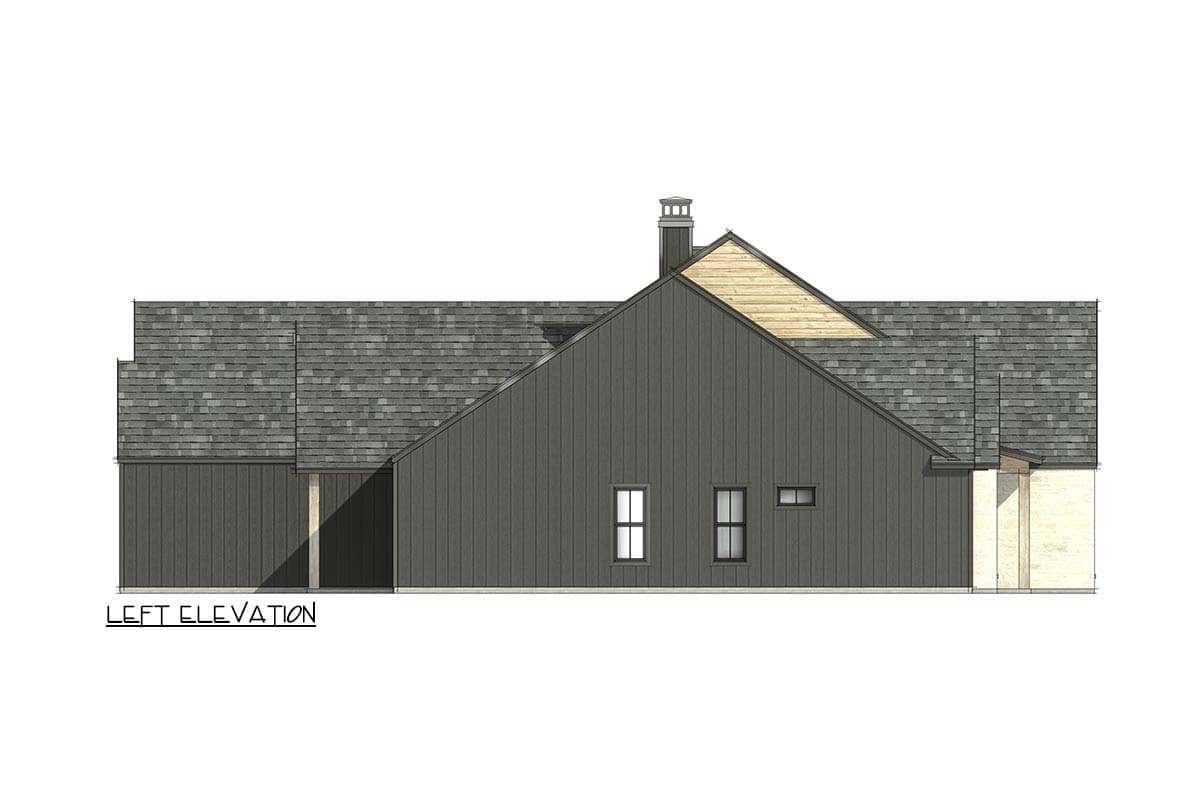 Plan 818162JSS: 4-Bed Contemporary Scandinavian House Plan with Unfinished Bonus Room - 3122 Sq Ft - Image #9 - Contemporary, Hill Country, Modern Farmhouse, Scandinavian, Transitional