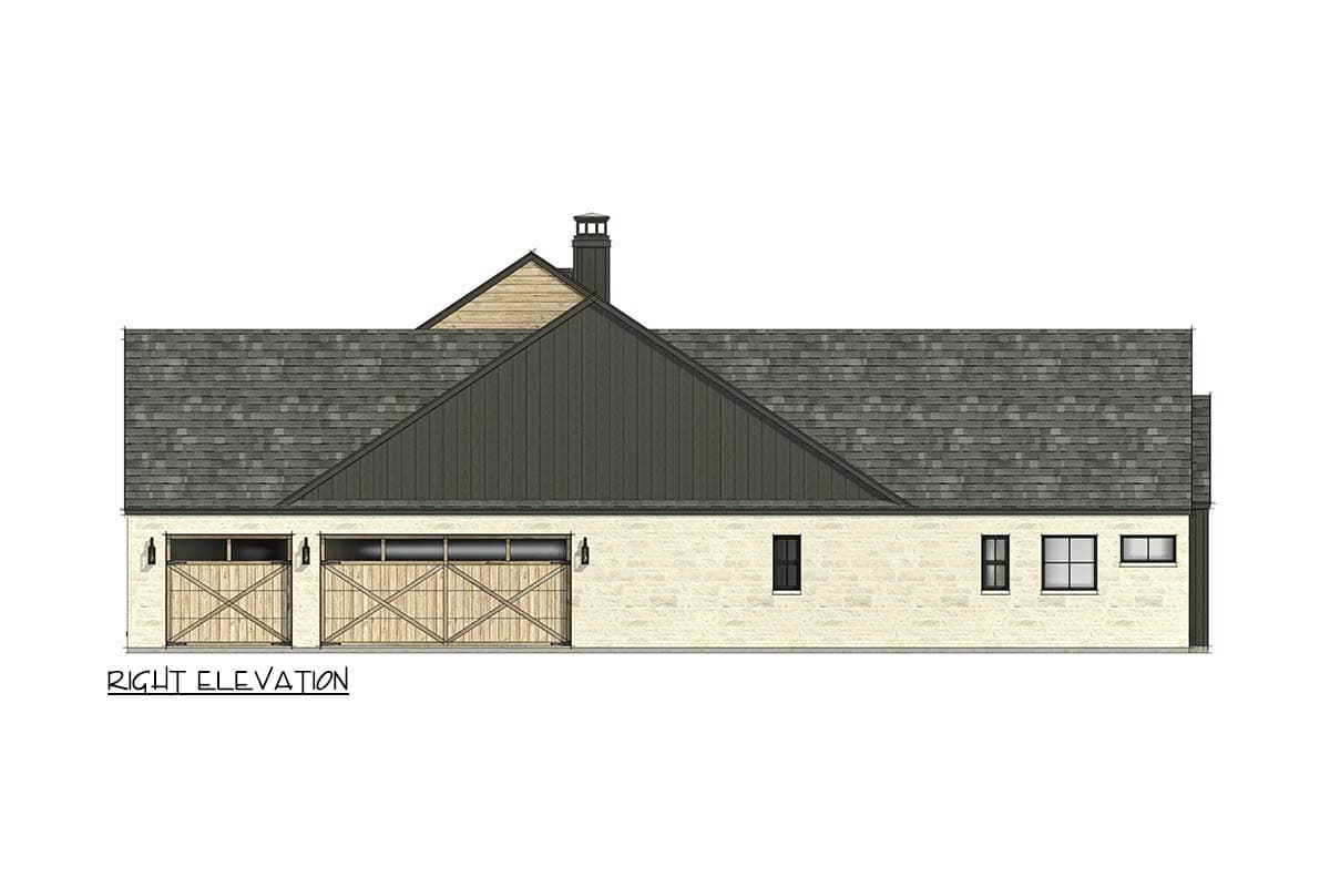 Plan 818162JSS: 4-Bed Contemporary Scandinavian House Plan with Unfinished Bonus Room - 3122 Sq Ft - Image #11 - Contemporary, Hill Country, Modern Farmhouse, Scandinavian, Transitional