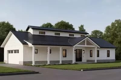 Single-Story Farmhouse Plan with Split-Bedroom Layout - 1801 Sq Ft
