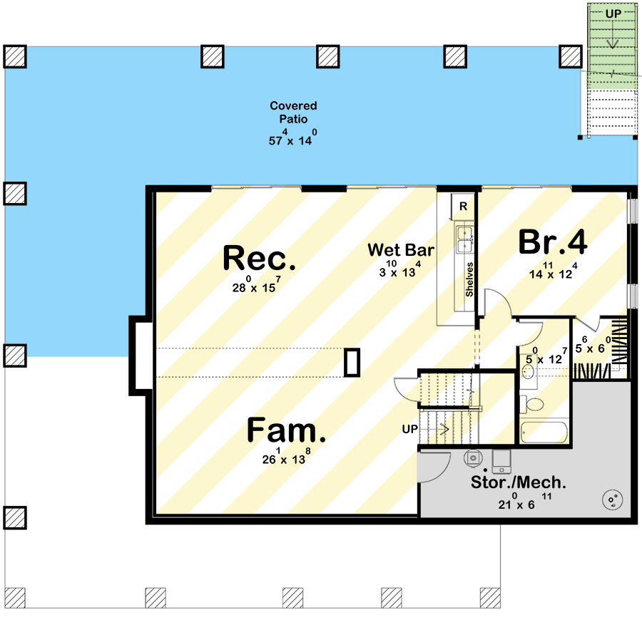 Plan 623505DJ: 3-Bed Farmhouse-Style Lake House Plan with Wrap-Around Porch - 2428 Sq Ft - Floor Plan - Optional Lower Level Layout ($ Paid Option) - Farmhouse