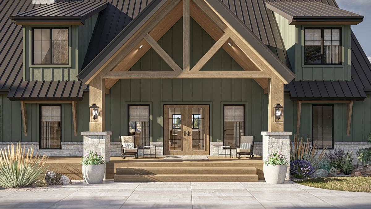 Plan 623505DJ: 3-Bed Farmhouse-Style Lake House Plan with Wrap-Around Porch - 2428 Sq Ft - Image #17 - Farmhouse
