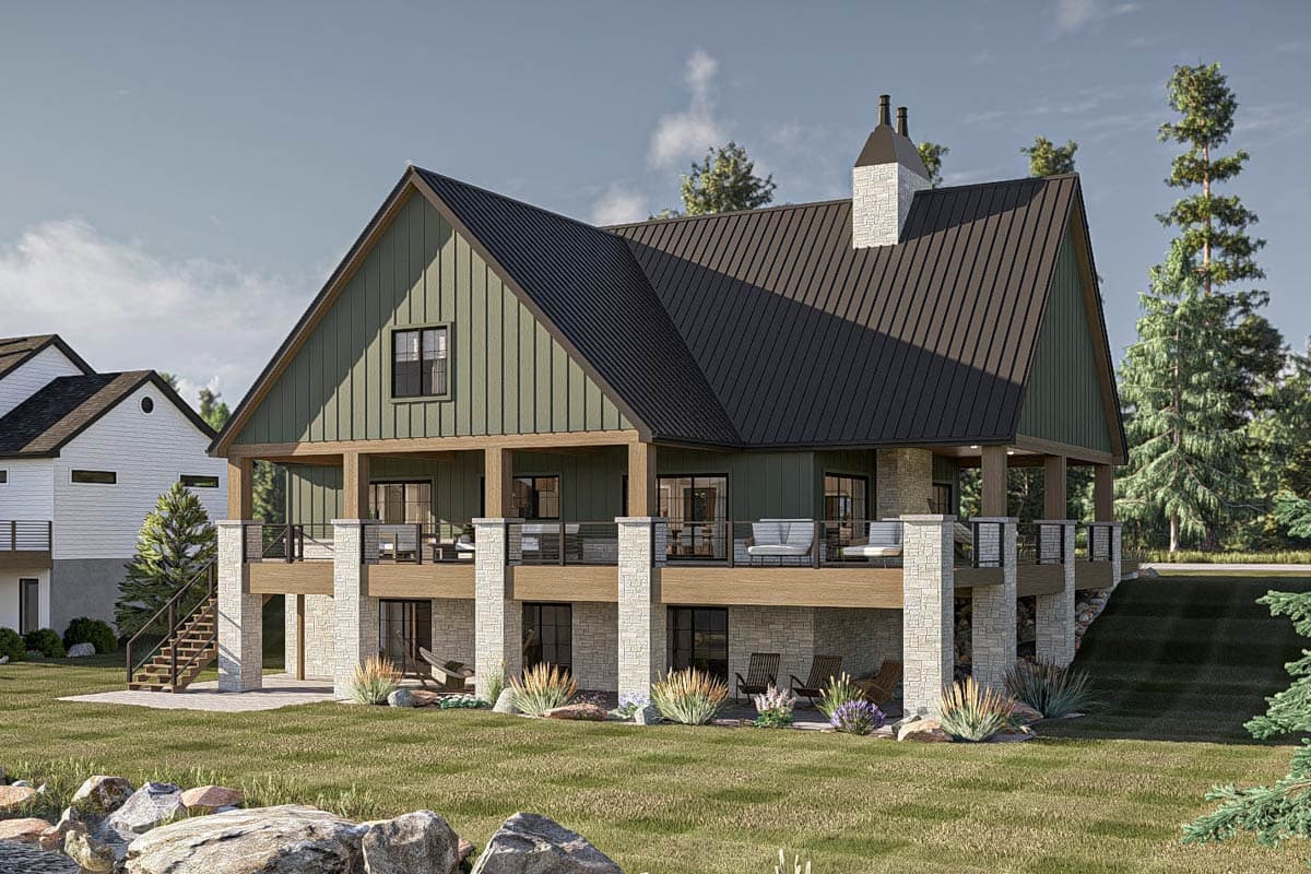 Plan 623505DJ: 3-Bed Farmhouse-Style Lake House Plan with Wrap-Around Porch - 2428 Sq Ft - Image #18 - Farmhouse