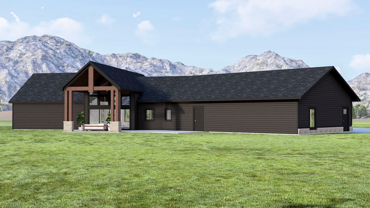 Plan 135348GRA: 2-Bed Mountain Ranch House Plan with Open Concept Living - 1785 Sq Ft - Image #5 - Mountain, Ranch