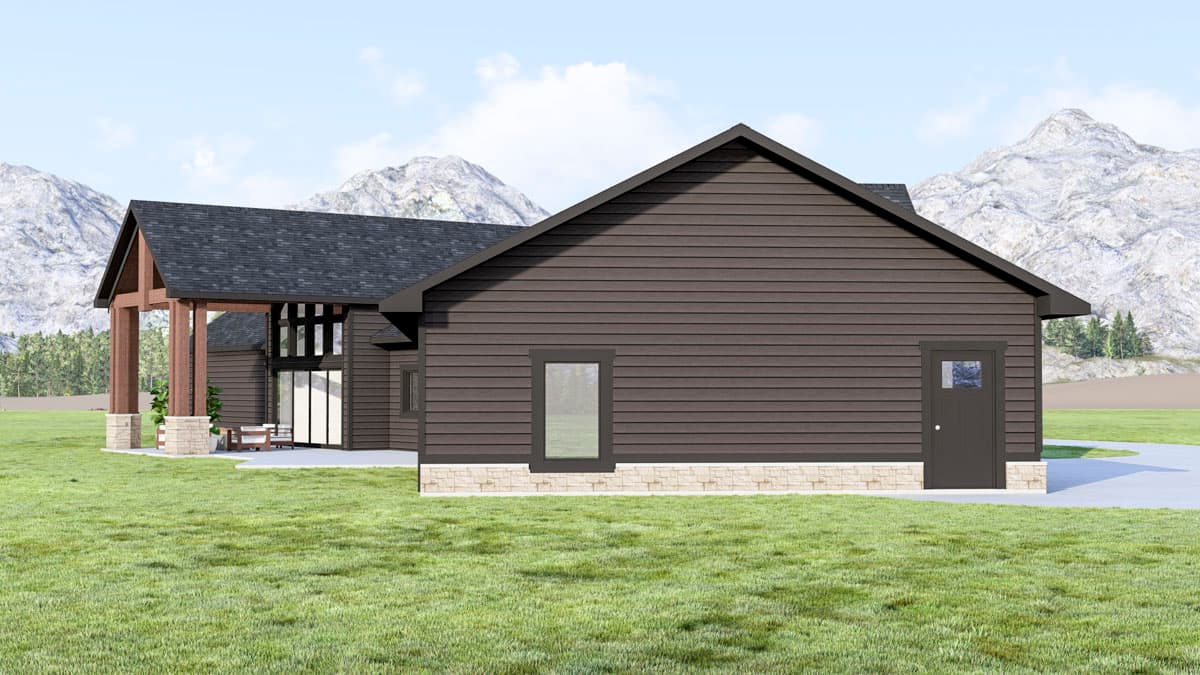Plan 135348GRA: 2-Bed Mountain Ranch House Plan with Open Concept Living - 1785 Sq Ft - Image #6 - Mountain, Ranch