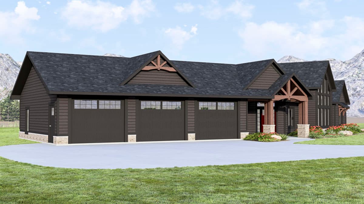 Plan 135348GRA: 2-Bed Mountain Ranch House Plan with Open Concept Living - 1785 Sq Ft - Image #7 - Mountain, Ranch