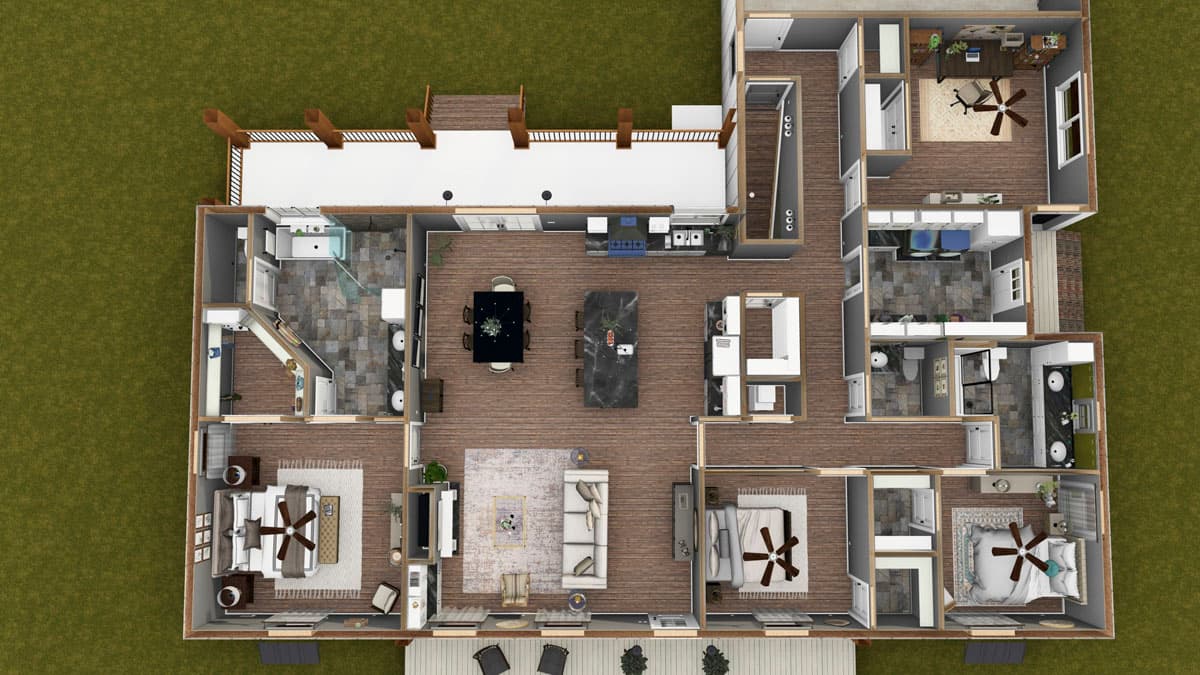 Plan 25062DH: 3-Bedroom Modern Farmhouse Plan with Flex Room - 2481 Sq Ft - Image #15 - Country, Modern Farmhouse, Ranch, Traditional