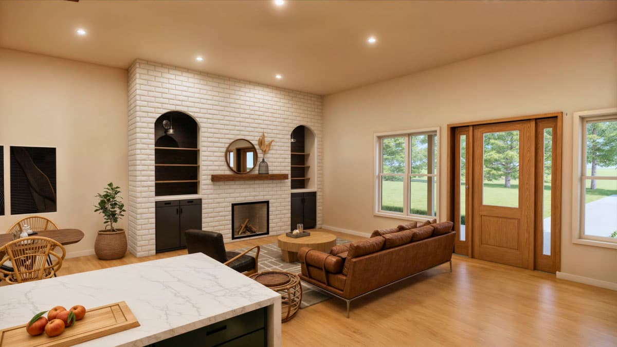 Plan 600015PDZ: 4-Bed Modern Farmhouse Ranch with Kid's Wing - 2524 Sq Ft - Image #5 - Barndominium, Country, Modern Farmhouse, Ranch