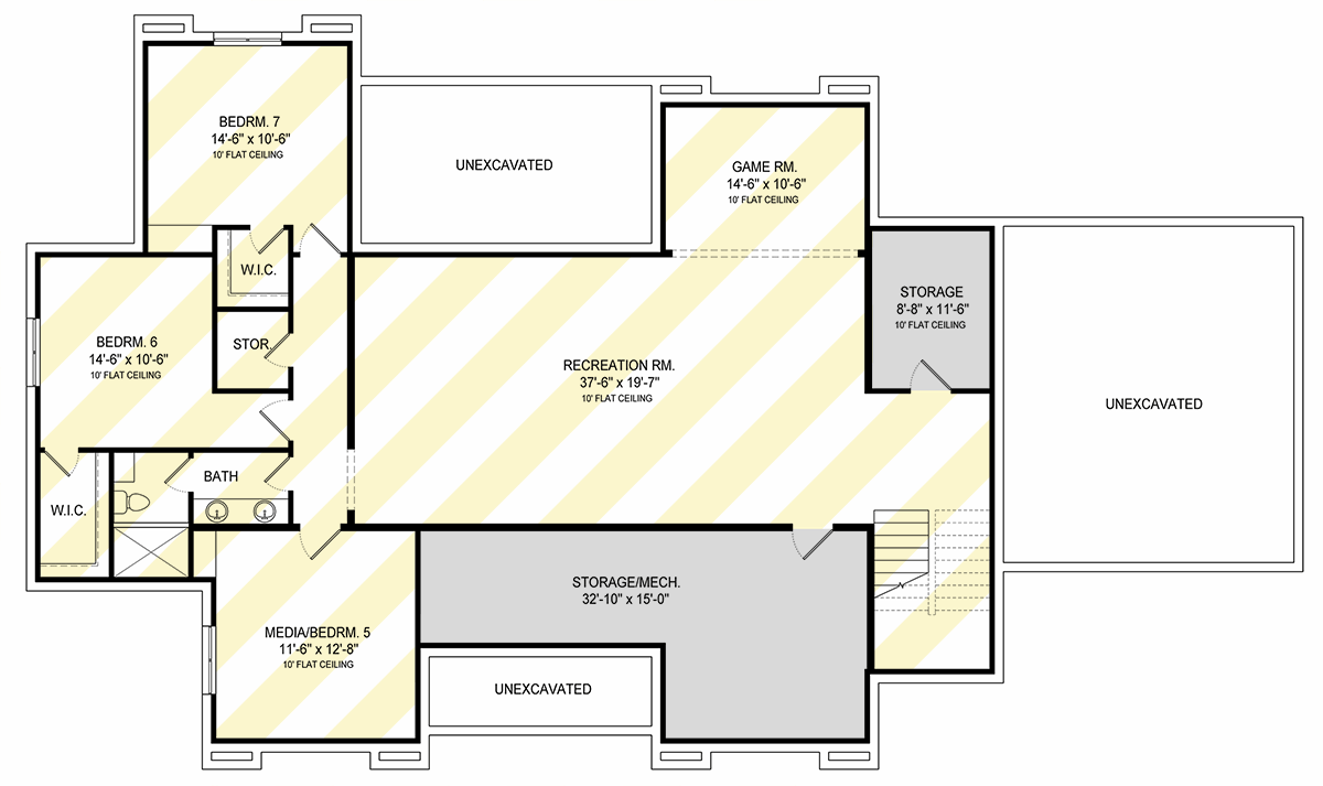 Plan 493032GNT: Two-Story Transitional House Plan with Home Office or Flex Room - 3744 Sq Ft - Floor Plan - Optional Lower Level - European, Transitional