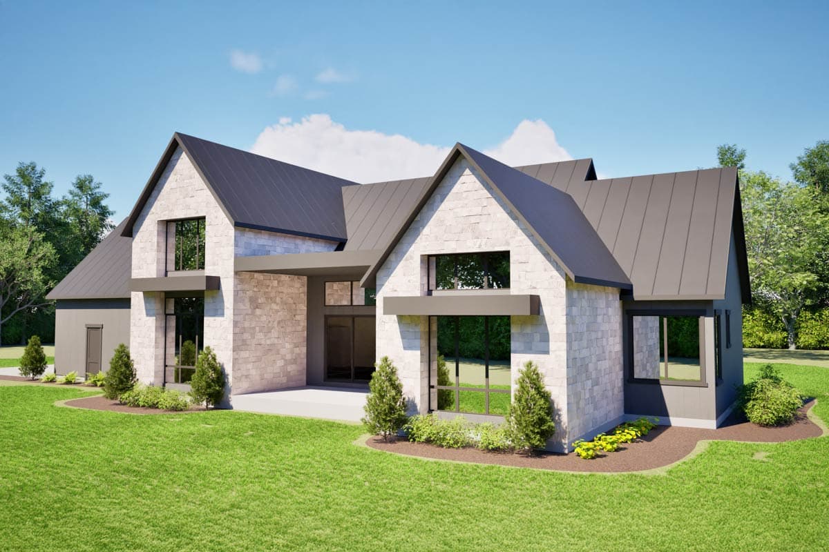 Plan 493032GNT: Two-Story Transitional House Plan with Home Office or Flex Room - 3744 Sq Ft - Image #5 - European, Transitional