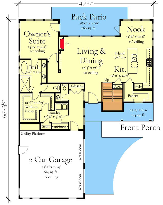 Plan 833050WAT: Two-Story Rustic Farmhouse Plan with Two Master Suites - 3006 Sq Ft - Floor Plan - Main Level - Farmhouse, Mountain, Rustic