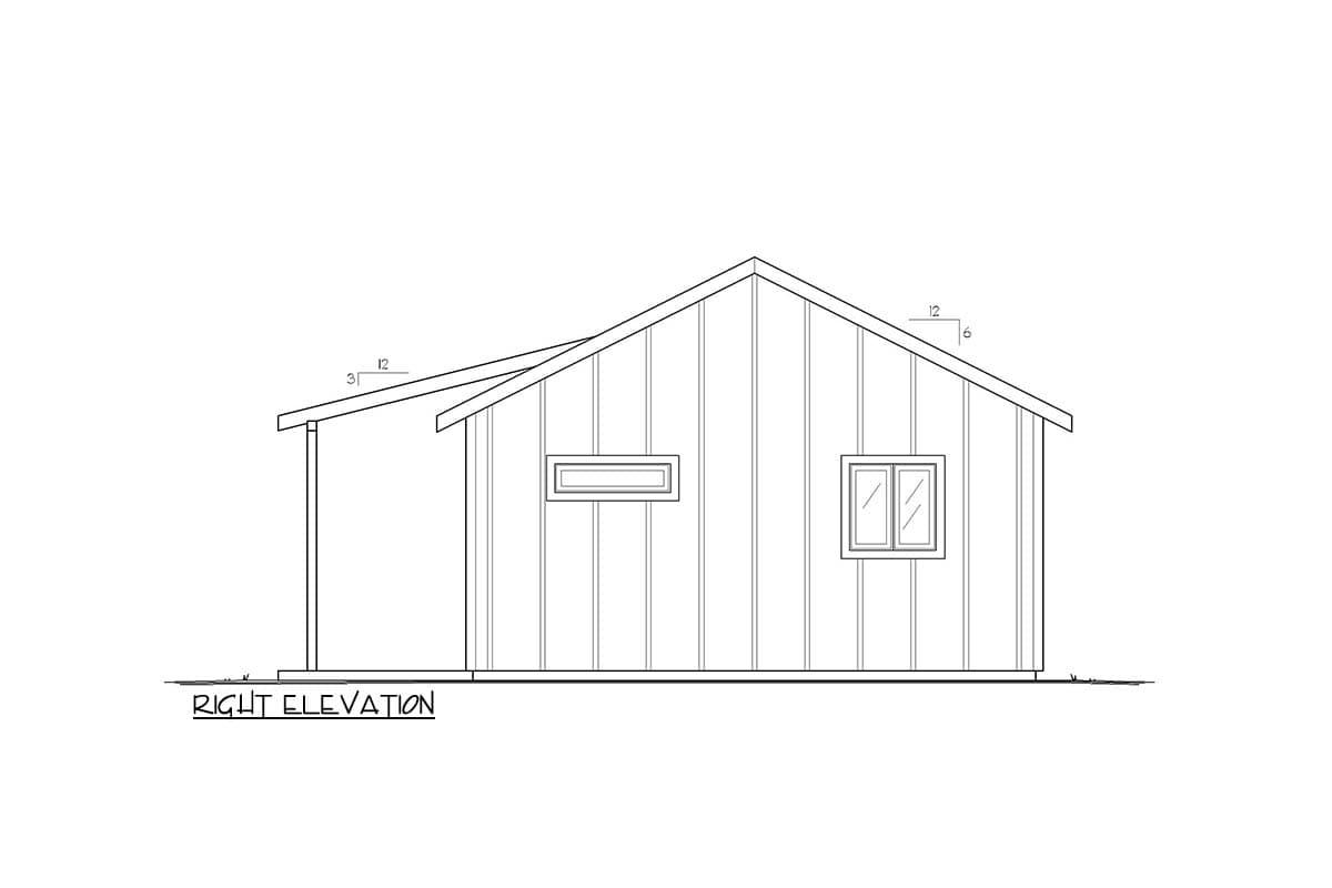 Plan 833053WAT: 2-Bed ADU Cottage House Plan Under 600 Sq Ft - Image #5 - Cottage, Ranch