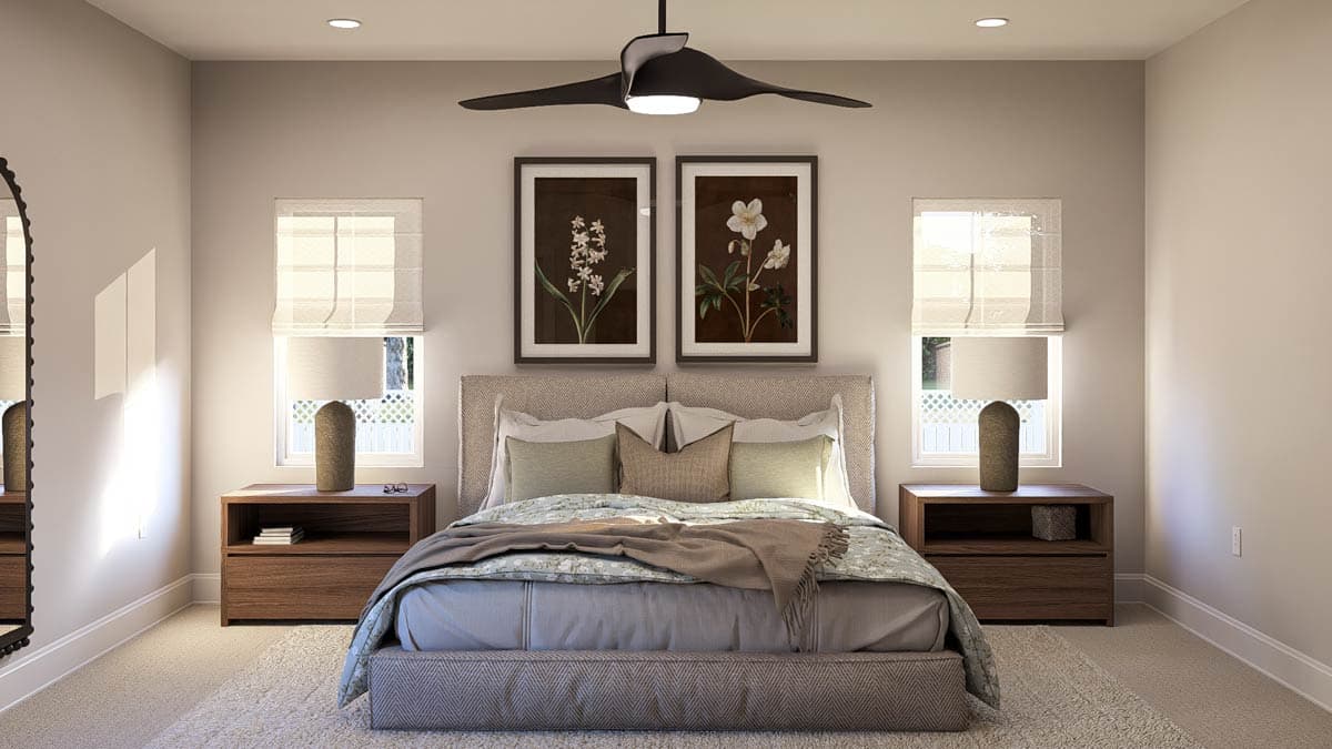 Plan 623508DJ: 3-Bed Traditional House Plan with Split-Bedroom Layout - 1690 sq Ft - Image #8 - Cottage, Farmhouse, Traditional