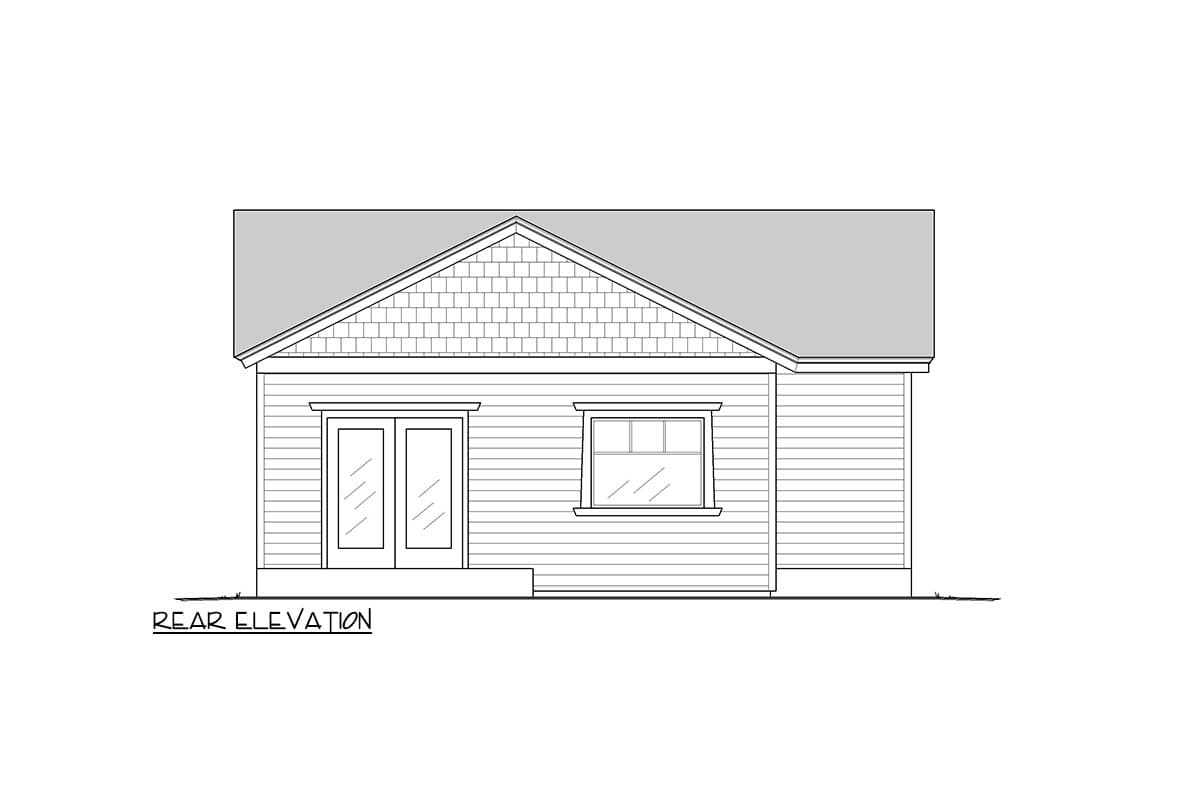 Plan 833055WAT: Charming 2-Bed Cottage ADU House Plan Under 1000 Sq Ft - Image #5 - Cottage, Country, Craftsman