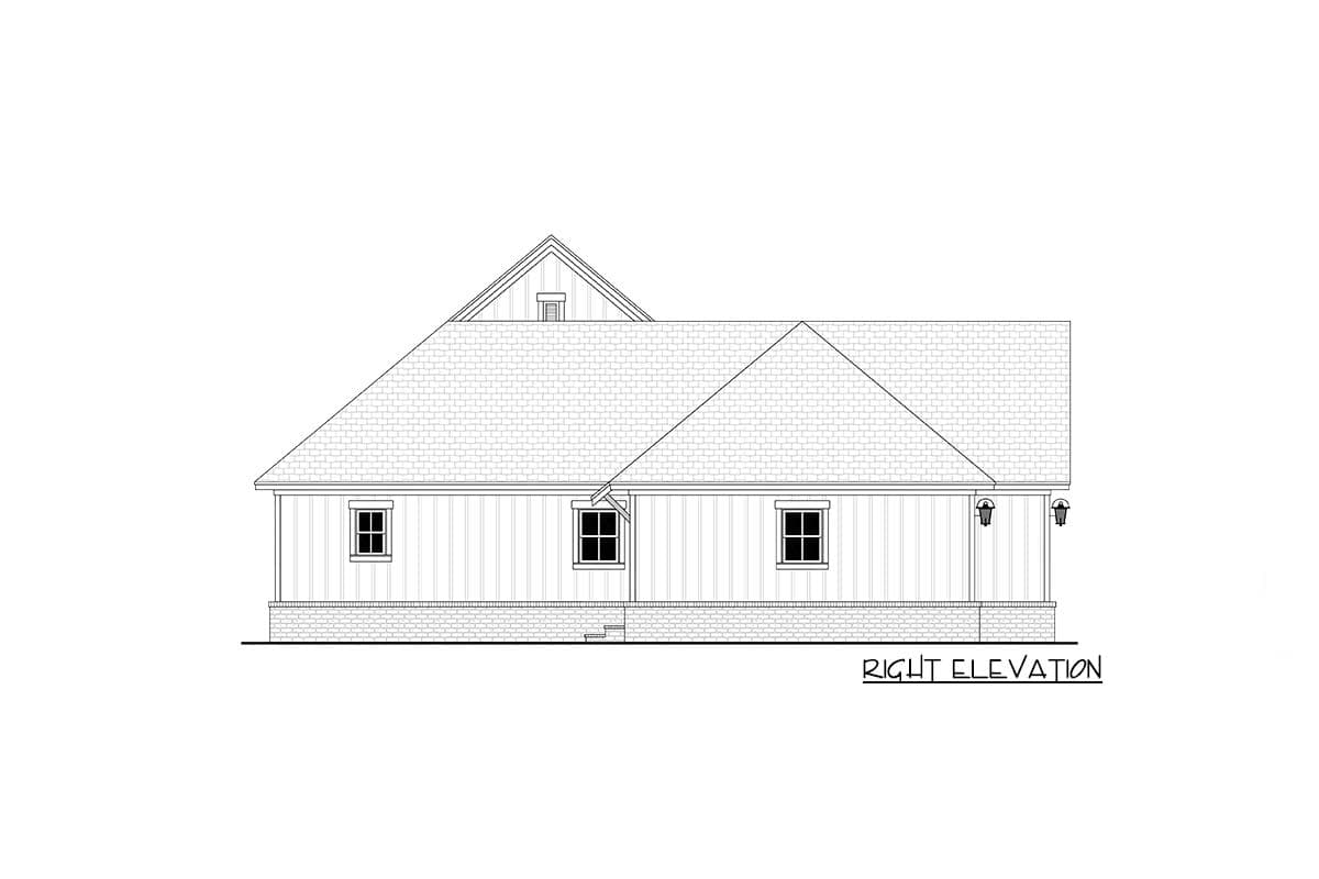 Plan 52000HZ: 3-Bed Country Craftsman House Plan with 3-Car Garage - 1700 Sq Ft - Image #6 - Country, Craftsman, Modern Farmhouse, Traditional