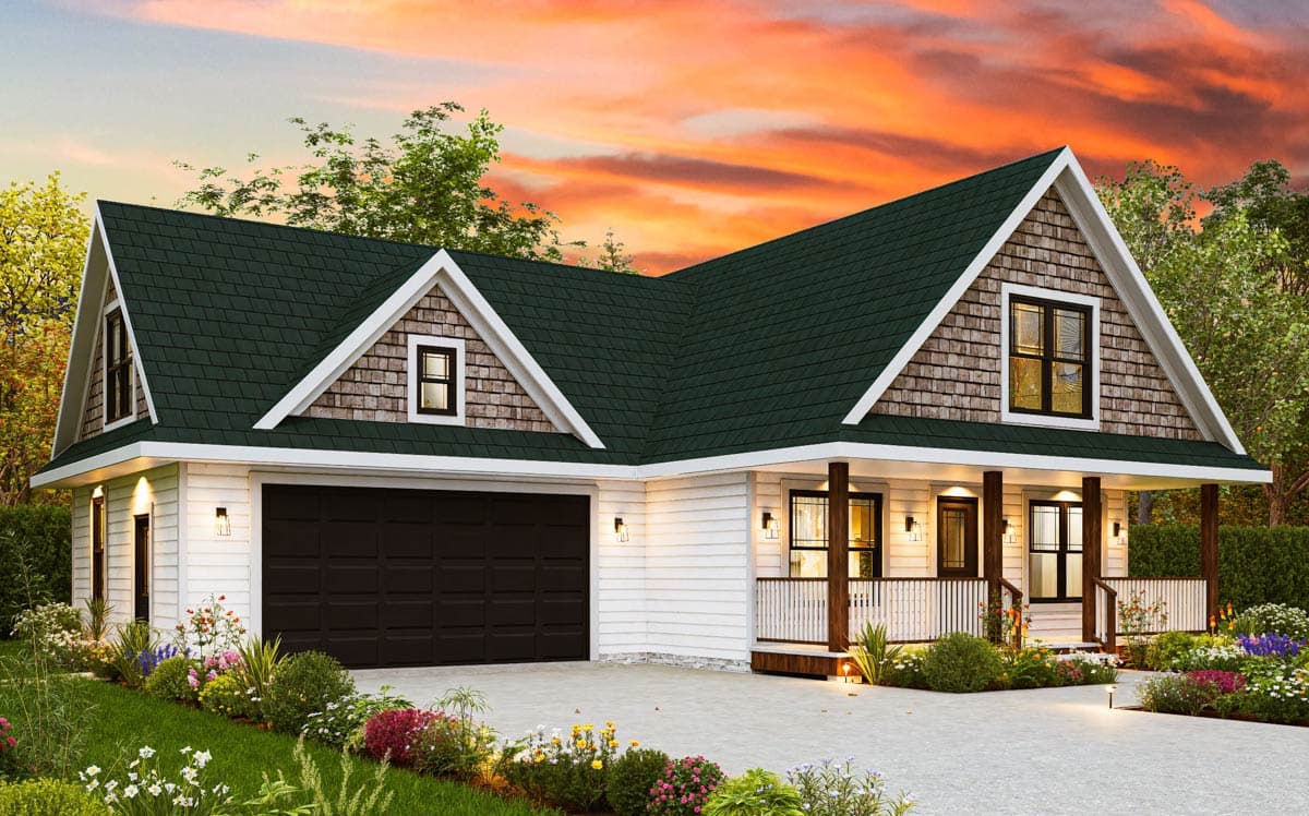 Plan 25859GE: 3-Bed Modern Farmhouse Plan with Unfinished Bonus Room Above Under 1500 Sq Ft - Image #11 - Country, Modern Farmhouse