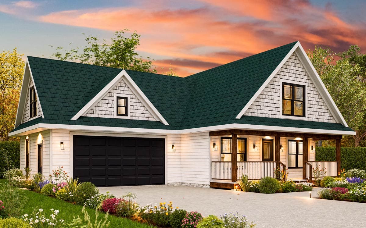 Plan 25859GE: 3-Bed Modern Farmhouse Plan with Unfinished Bonus Room Above Under 1500 Sq Ft - Image #12 - Country, Modern Farmhouse