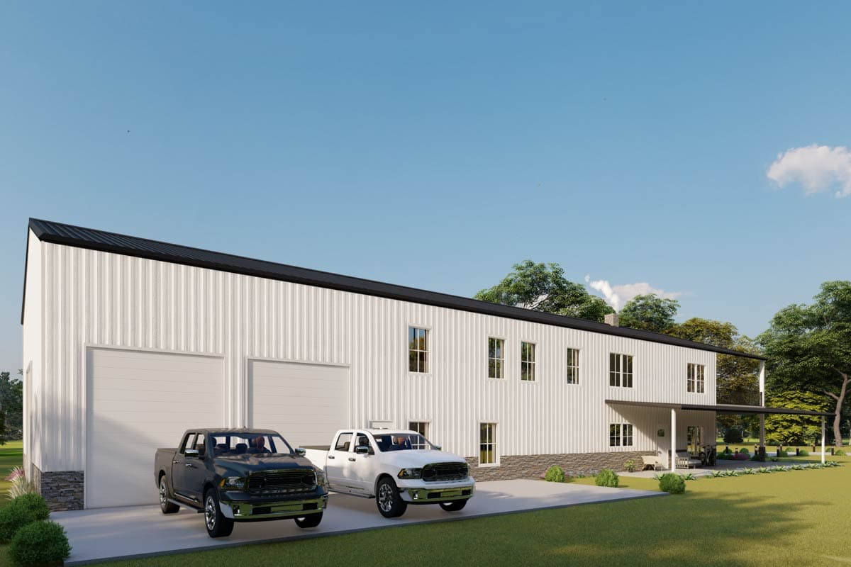 Plan 530141KTE: 4-Bed Modern Barndominium House Plan with 2-Story Great Room - 4000 Sq Ft - Image #6 - Barndominium