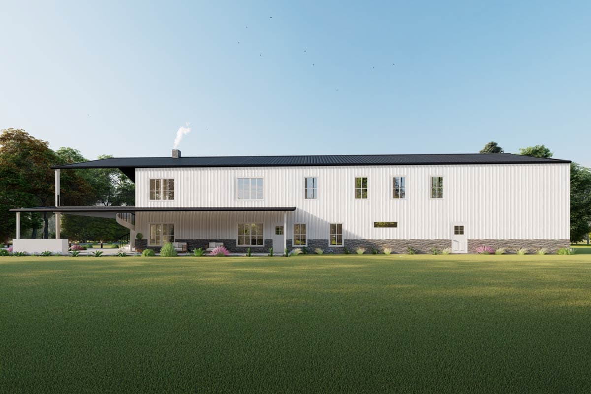 Plan 530141KTE: 4-Bed Modern Barndominium House Plan with 2-Story Great Room - 4000 Sq Ft - Image #8 - Barndominium