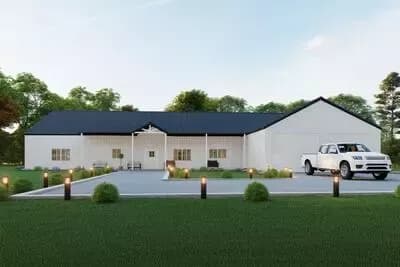 Single Story Country Barndominium Plan with 5-Bedrooms - 4300 Sq Ft